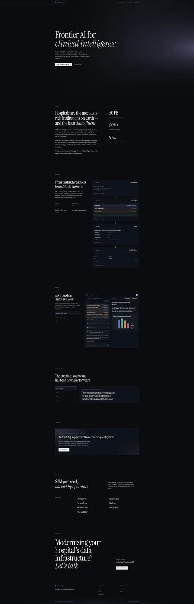 Amorphous.health, full page