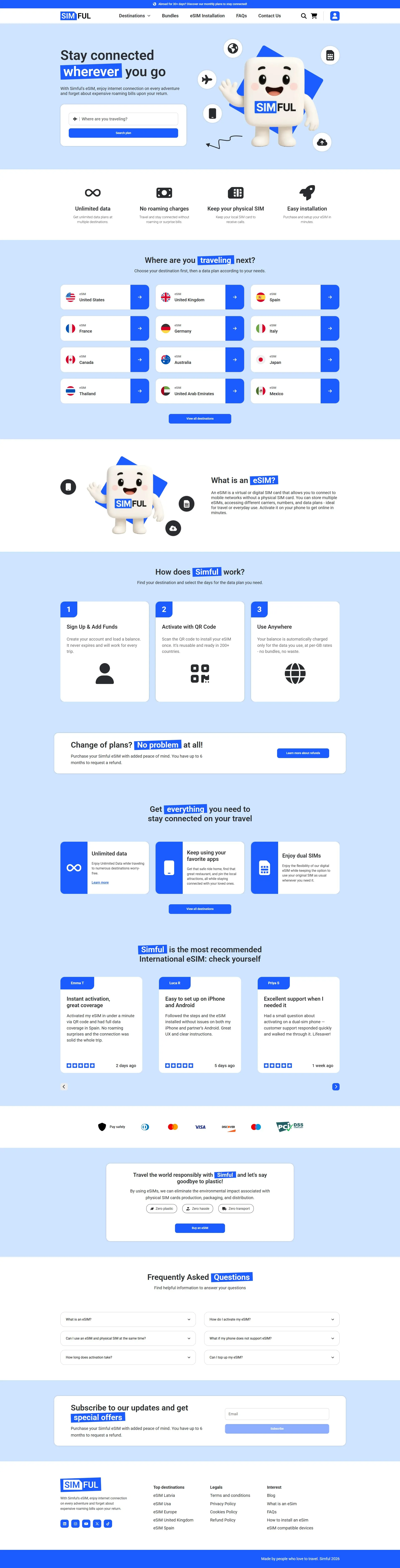 Simful.app, full page